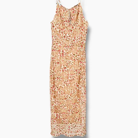 SAGE THE LABEL Four Letters Floral Lace Midi Dress Cream - Picture 2 of 16